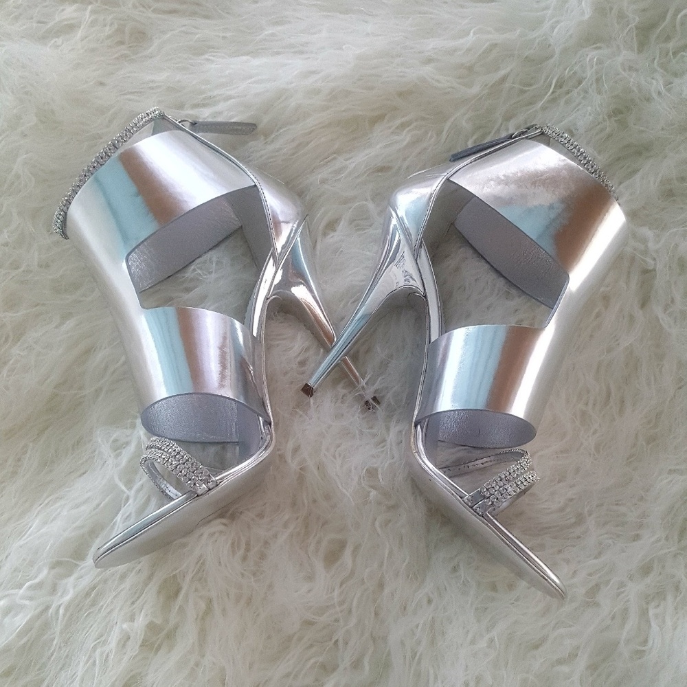 Giuseppe Zanotti x Balmain | Silver Cut Out Heels